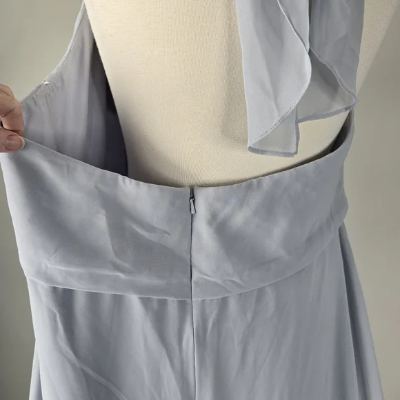 Jenny Yoo Brett A-Line Halter High Neck Chiffon Bridesmaid Formal Dress Size 22 - Picture 10 of 16